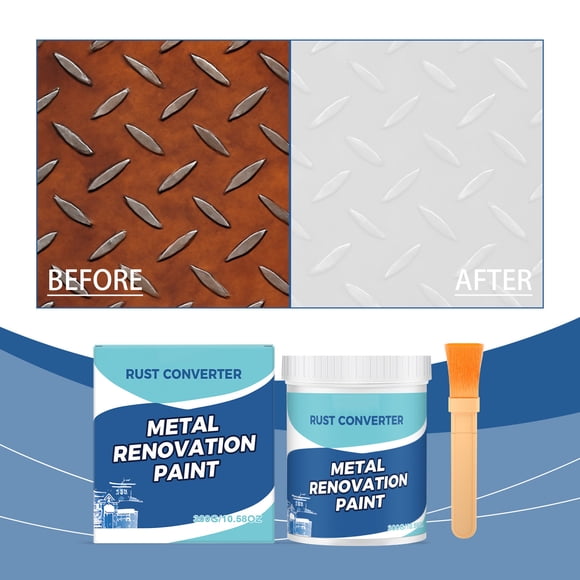 Rust Converter Spray Paint for Metal, Anti-Rust Primer Coating, Stops Prevents Rust, Corrosion Protection for Cars, Trucks, Tools, Fences, Outdoor Furniture, Garage, Industrial Use, Clear Finish
