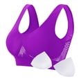 thumbnail image 3 of Sleeping Bras for Women Clearance 3PC Wireless Bras for Women No Underwire Comfort Seamless Supportive Bra Push up Bralettes with Removable Pads No Padding Bra Purple, 3 of 7