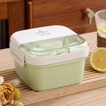 thumbnail image 4 of Huayishang Tableware Lunch Box For Kids Adults 1100 Ml Lunch Box Container With 2 Floors 3 Compartments Leak Proof Container 2 In 1 Spoon Fork Ideal Box For School, 4 of 9