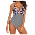 thumbnail image 1 of Ketyyh-chn99 Pièce Maillot de Bain une pour Femmes Robe de Bain pour Femmes Contrôle du Ventre Maillot de Bain une Pièce Contrôle du Ventre Col en V Maillots de Bain Rouge,2TG, 1 of 5