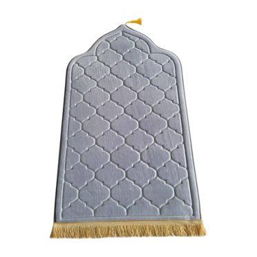 Tapis de Prière Portable et Pliable avec Motif de Genou Embossé, Tapis de Voyage en Flanelle Antidérapant pour Maison, Bureau, Mosquée