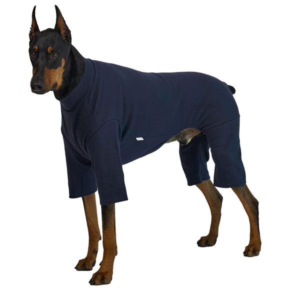 Lucky Petter Small Dog Pajamas - Basic Onesie Doggie Jammies Stretchable Dog Jumpsuit Bodysuit pjs (4X-Large Basic Navy)