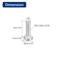 thumbnail image 2 of 304 Stainless Steel Machine Screws, 50 Pack M2x8mm Slotted Drive Pan Head Screw Bolts, 2 of 5