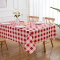 thumbnail image 1 of Nappe à Carreaux Rouge et Blanc Rectangulaire à Carreaux Buffalo Gingham - Oblongue 60 Pouces X 84 Pouces Nappe en Polyester Réutilisable Résistante à l'Eau Essuyable pour Décorations de Cuisine de Printemps Été, 1 of 1