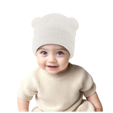 Povozer Baby Hat Newborn Hats for Boys Baby Hats Girls Boys Beanie Caps(White,3-36M)