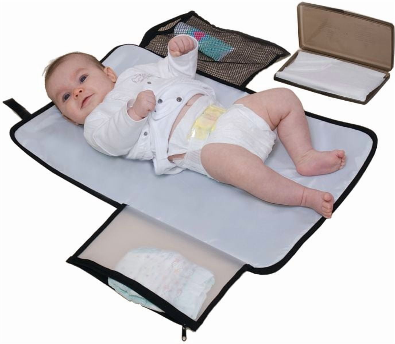 Jolly Jumper Change Eze Pad avec poignée de transport | ENTREPRISE FIÈREMENT CANADIENNE | Tapis à langer portable avec 2 poches zippées | Surface facile à nettoyer et attache pour poussette