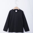 thumbnail image 2 of MIASHUI T-Shirt à Manches Longues Col Rond pour Filles Décontracté Couleur Unie Basique, Noir, 3-4 Ans, 2 of 3