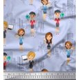 thumbnail image 1 of Soimoi Satin Silk Fabric Business Girl Decor Fabric Printed Yard 42 Inch Wide, 1 of 3