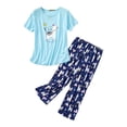thumbnail image 1 of Yoodem Pyjamas pour Femmes Ensembles de Pj pour Femme Été Col Rond Ensemble Pyjamas Manches Courtes Pantalon Long Ensemble de Pyjama, 1 of 3