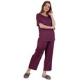thumbnail image 2 of Inkmeso Ensemble de Pyjama à Manches Courtes pour Femmes, T-Shirt Henley et Ensemble de Vêtements de Nuit, 2 of 7