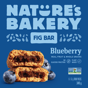 Nature's Bakery Blueberry Fig bar, Soft Baked, Whole Grains, Plant Based, Dairy Free, Nut Free, Non GMO Project Verified, Made with real Fruit