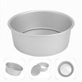 thumbnail image 4 of Miangastore 8 Inch Round Removable Bottom Anodized Aluminum Chocolate Cake Pan Tin Baking Mold Mould (Silver), 4 of 9