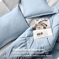 thumbnail image 3 of Bare Home Goose Down Alternative Comforter Set - 3 Piece Set - Oversized Queen, Dusty Blue, 3 of 7