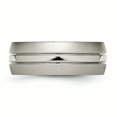 thumbnail image 3 of Titanium Grooved 8mm Brushed and Polished Band Ring 14 Size, 3 of 6