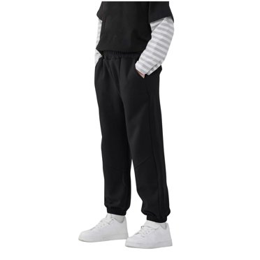 Grrvtrz Pantalon de Survêtement pour Garçons à Bas Élastique avec Poches, Pantalon Jogger en Molleton à Enfiler, Pantalon Actif en Tricot Doux, pour 5-15 Ans