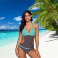 thumbnail image 2 of Maillot de Bain pour Femmes à Empiècements, Couleur, Été, Plage, Fête, Natation, à Bretelles, 2 of 6