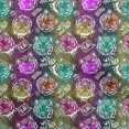 thumbnail image 1 of oneOone Georgette Viscose Tissu Violet2 Visage d'Animal Coloré Matériel de Robe Tissu Imprimé Tissu au Mètre 42 Pouces de Large, 1 of 4
