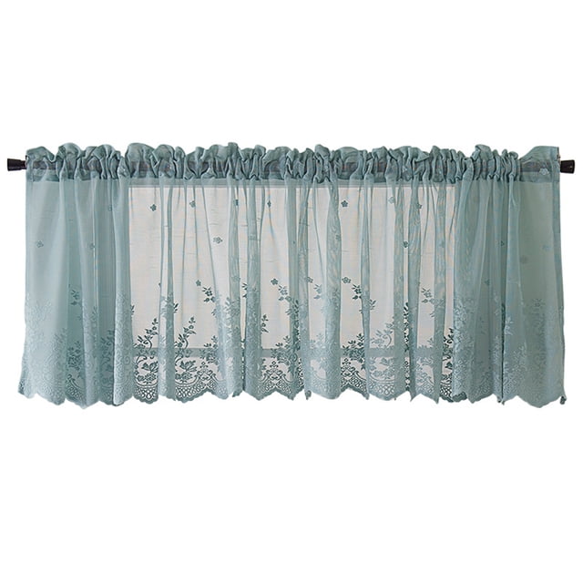 Braveheart Lace Cafe Kitchen Ruffle Window Drape Valance Semi Transparent Voile Curtains Window Treatment