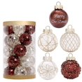 thumbnail image 4 of MesaSe 2.36” Clear Christmas Ornaments Set  25PCS Shatterproof Decorative Hanging Ball Ornament with Stuffed Delicate Decorations   Tree Balls for Holiday Party Red Green White, 4 of 5