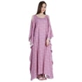 thumbnail image 2 of Moomaya Boat Neck Caftan Rayon Cover Up Printed Cold Shoulder Kaftan Maxi Dress, 2 of 6