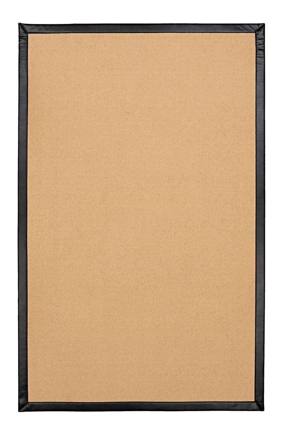 Tapis d'appoint Athena sisal et PU noir 1 pi 10 po x 2 pi 10 po