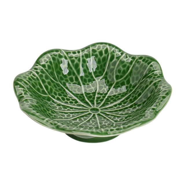 jifeng Ceramic Fruit Bowl Decorative with Base Fruit Tray for Sweets Nuts Side Dish Dark Green