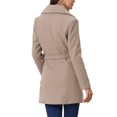 thumbnail image 3 of INSPIRE CHIC Manteau Trench Long pour Femme, Mignon, Col Rabattu, Simple Boutonnage, Ceinturé, L Kaki Pâle, 3 of 5