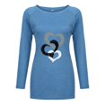 thumbnail image 3 of T-shirts à Manches Longues pour Femmes Time And Tru Mode Femme Décontractée Imprimé Col Rond Ample T-Shirt à Manches Longues Haut Blouse Chandail, 3 of 6