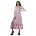 thumbnail image 3 of Moomaya Robe Longue Imprimée pour Femmes, Fente avant, Aguichant, Sans Manches, en Rayonne, Robe de Mariage, 3 of 4