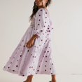 thumbnail image 2 of Women Long Dress Long Sleeve Square Neck Embroidery Flower Swing Dress, 2 of 5