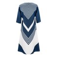 thumbnail image 4 of Pisexur Robe à Manches Courtes à Col en V Longueur Genou Mode Femmes Été Imprimé Décontracté Col en V Bouton Manches Courtes Vacances Poches Robe Femmes Robe, 4 of 5