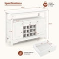 thumbnail image 3 of Costway Buffet Sideboard Wine Liquor Coffee Bar Cabinet with Removable Wine Rack White, 3 of 10
