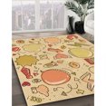 thumbnail image 3 of Ahgly Company Tapis d'Intérieur Rond Lavable en Machine Orange Transitionnel, 3 Pieds Rond, 3 of 7
