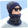 thumbnail image 2 of Minkissy 1Pc Winter Warm Scarf and Hat Set for Men Knitted Fleece, 2 of 2