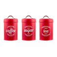 thumbnail image 2 of Abbracc Kitchen Food Storage Canister Set 3 Pcs Coffee Tea Sugar Tins Red, 2 of 9