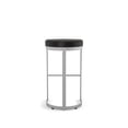 thumbnail image 3 of Amisco Lester 26 in. Counter Stool - Black Faux Leather / Silver Grey Metal, 3 of 9
