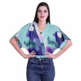 thumbnail image 1 of Moomaya Hauts Cache-Cœur pour Femmes Imprimés Taille Élastique Manches Boxy Blouse Cache-Cœur Décontractée, 1 of 4