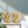 thumbnail image 1 of facefd 2pcs Cupid Angel Statue Tabletop Cherub Home Decor Garden Ornament Golden, 1 of 7