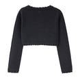 thumbnail image 3 of Besolor Girls Knit Cardigan Shrug Long Sleeve Button Closure Sweaters Cute Bowknot Front Cropped Tops Dress Cover Ups, 3 of 4