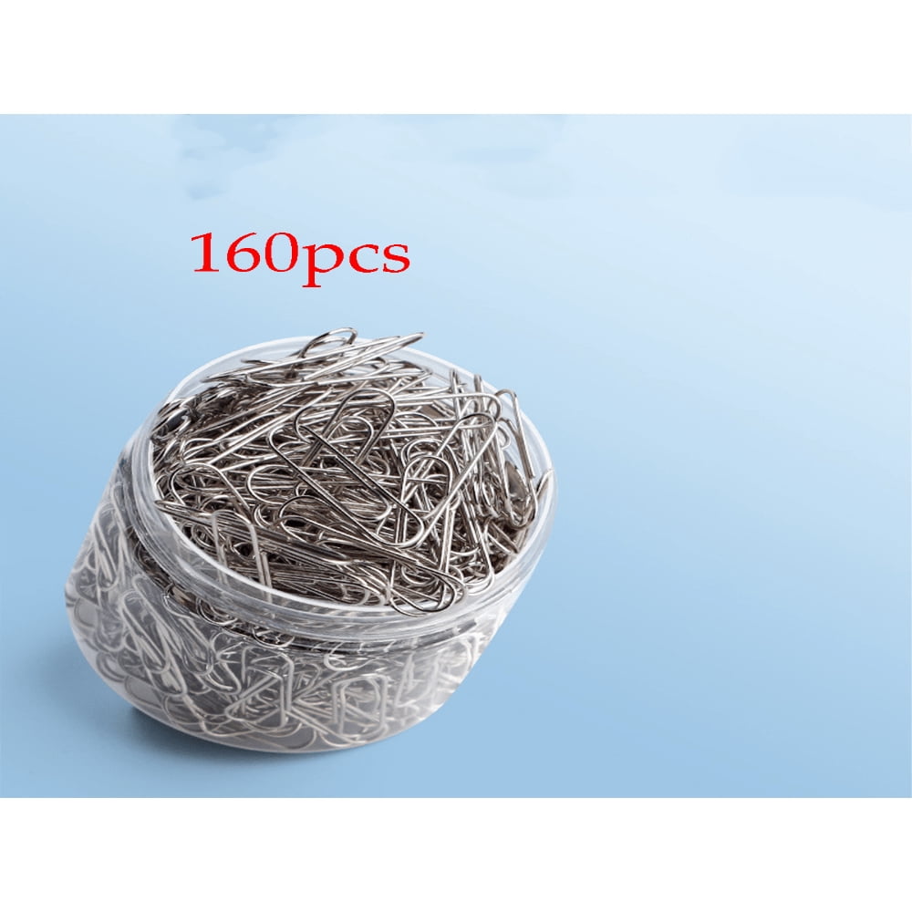LNGOOR 160/500 Pcs Trombones Colorés Fournitures de Bureau Grande Boîte de Rangement pour Signets Trombones Support de Trombone en Acier Inoxydable Convient pour Bureau Pince à Papier avec Rangement de Papier