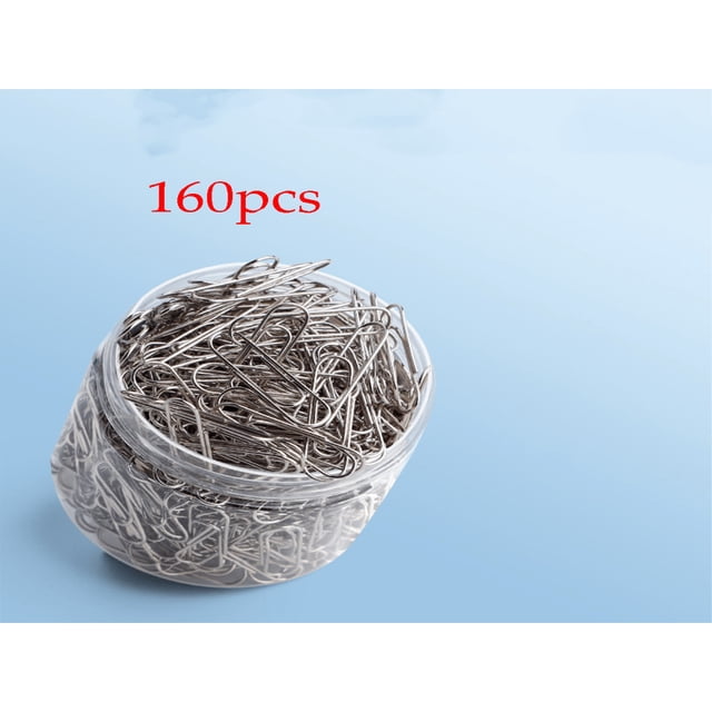 LNGOOR 160/500 Pcs Trombones Colorés Fournitures de Bureau Grande Boîte de Rangement pour Signets Trombones Support de Trombone en Acier Inoxydable Convient pour Bureau Pince à Papier avec Rangement de Papier