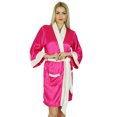thumbnail image 1 of Bimba Women Short Satin Robe Velvet Belt Getting Ready Bridesmaid Robe Coverup, 1 of 7