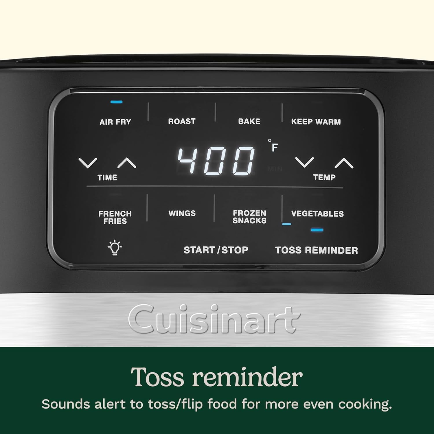 Cuisinart Friteuse à air avec panier de 4,5 l, lumière intérieure, pièces lavables au lave-vaisselle, 4 préréglages, rôtir, cuire, griller, frire à l'air libre et garder au chaud pour des repas