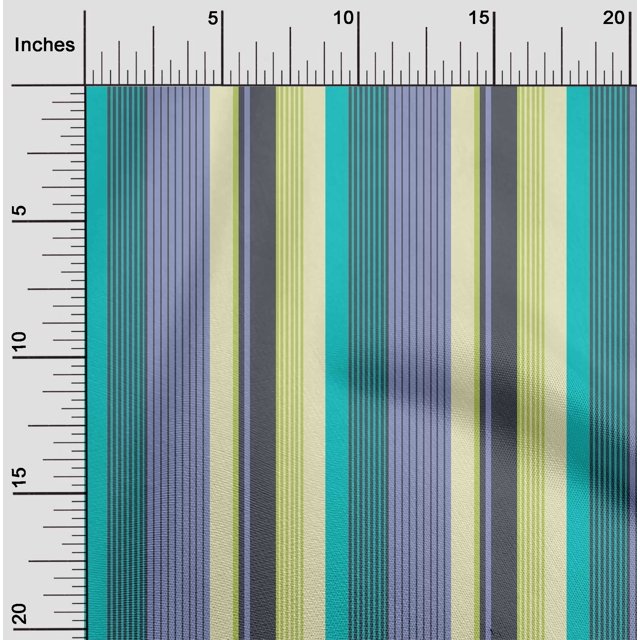 oneOone Tissu Popeline de Coton Rayures Multicolores Imprimés au Mètre 42 Pouces de Large