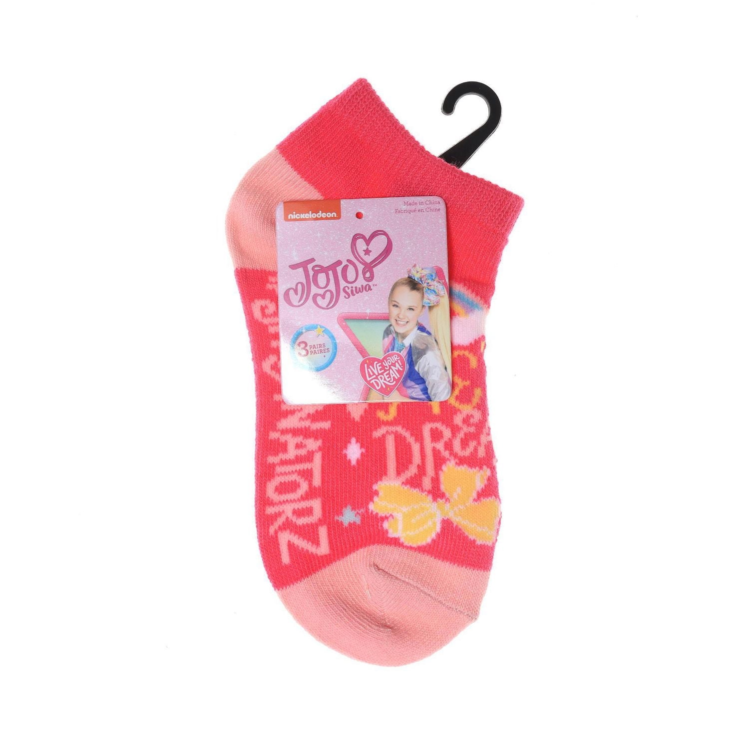 Girls Jojo Siwa 3 Socks Pack