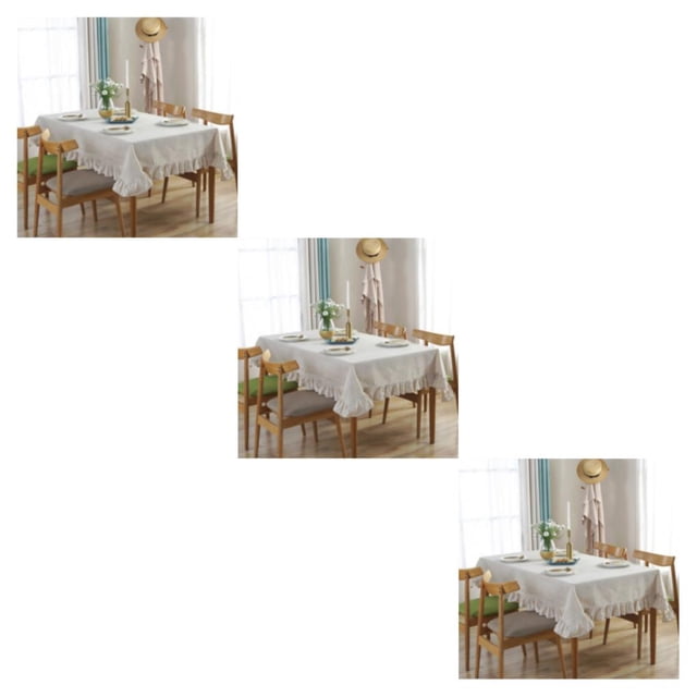 Baohd Durable And Easy To Wash Tablecloth With Vintage Style Rectangular Table Tablecloth Cotton Dining Tablecloth Table Cover linen 140*200CM 3Set