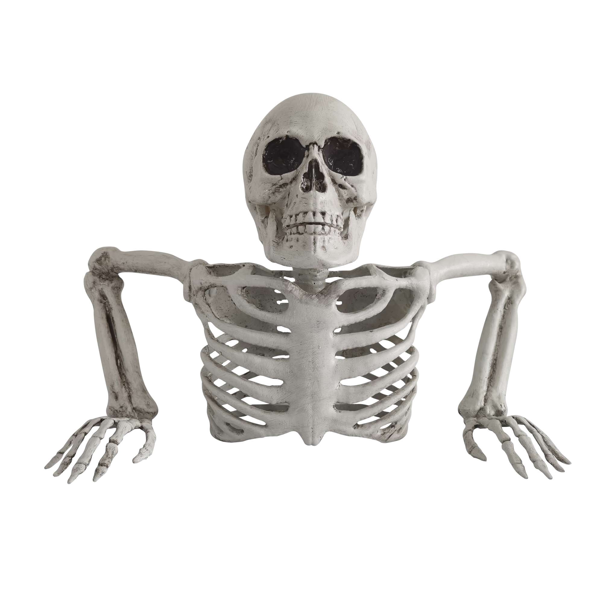 Way to Celebrate! 28cm Plastic Bone-Color Grave Skeleton for Indoor/Outdoor Halloween Outdoor Decor. Spooky Prop for Your Yard or Home.