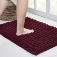 thumbnail image 1 of CPDD Bathroom Rug Non Slip Bath Mat (32x20 Inch Burgundy) Water Absorbent Super Soft Shaggy Chenille Machine Washable Dry Extra Thick Perfect Absorbant Best Large Plush Carpet for Shower Floor, 1 of 5