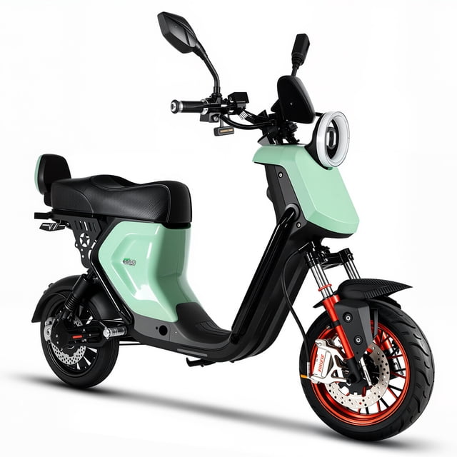 EMMO Maknak - Long Range Scooter Ebike - Step Thru - Removable 72V Lithium Battery - Two Seater - 105 km Range - Aqua Frost