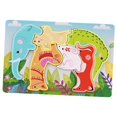 thumbnail image 4 of HILABEE Wooden Animal Puzzles Early Educational Animal Recognition Shape Matching Puzzle Elephant, 4 of 9